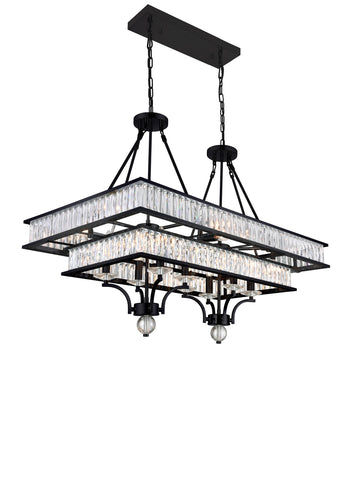 9972P37-16-101 Shalia 16 Light Island Chandelier With Black Finish