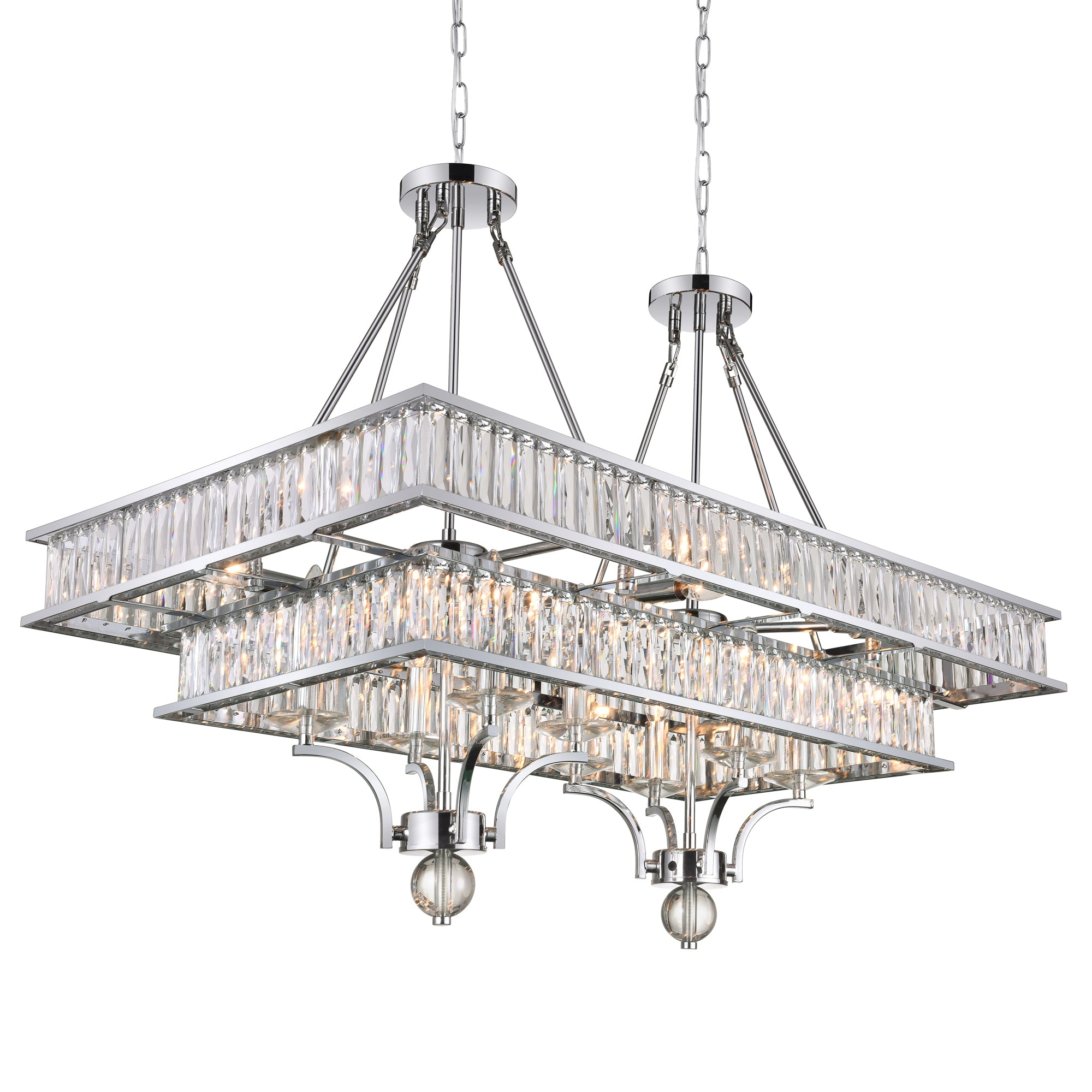 9972P37-16-601 Shalia 16 Light Island Chandelier With Chrome