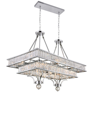 9972P37-16-601 Shalia 16 Light Island Chandelier With Chrome Finish