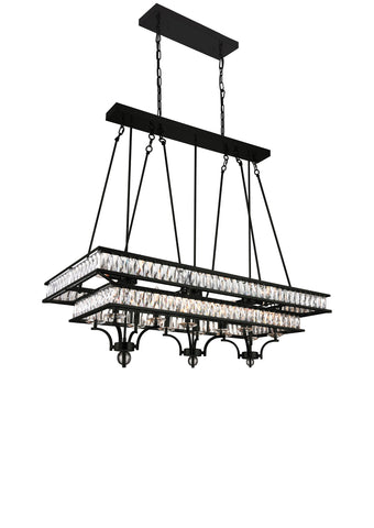 9972P47-20-101 Shalia 20 Light Island Chandelier With Black Finish