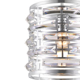 9975P10-1-601 Petia 1 Light Drum Shade Mini Chandelier With Chrome Finish