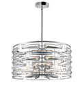 9975P20-6-601 Petia 6 Light Drum Shade Chandelier With Chrome Finish