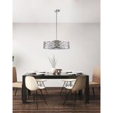 9975P39-8-601 Petia 8 Light Drum Shade Island Light With Chrome Finish