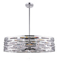 9975P39-8-601 Petia 8 Light Drum Shade Island Light With Chrome Finish