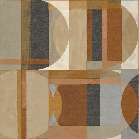 A64902 Grandeco Sojo Geometric Brown Multi Wallpaper 