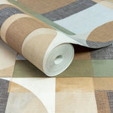 A64903 Grandeco Sojo Geometric Green Wallpaper