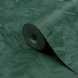 A67601 Branched Leaves Motive Green Wallpaper