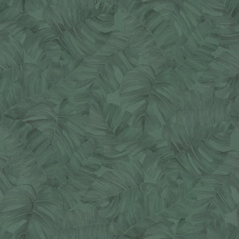A67601 Branched Leaves Motive Green Wallpaper