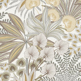A69002 Branched Leaves All-over Beige Wallpaper