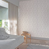 A70201 Grandeco Happy Leaf Motif Whiten Grey Wallpaper