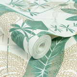 A70702 Grandeco Arcadia Loma Green Wallpaper