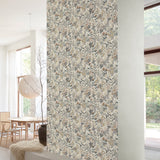 A70901 Grandeco Agnala Floral Grey Wallpaper