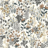 A70901 Grandeco Agnala Floral Grey Wallpaper