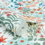 A70902 Grandeco Agnala Floral Blue Multi Wallpaper 