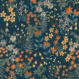 A70903 Grandeco Agnala Floral Navy Multi Wallpaper
