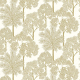 A71301 Grandeco Palm Forest Tropical White Gold Metallic Wallpaper