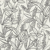 A71802 Branched Leaves All-over Black Wallpaper