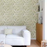 A76102 Branched Leaves All-over Wallpaper