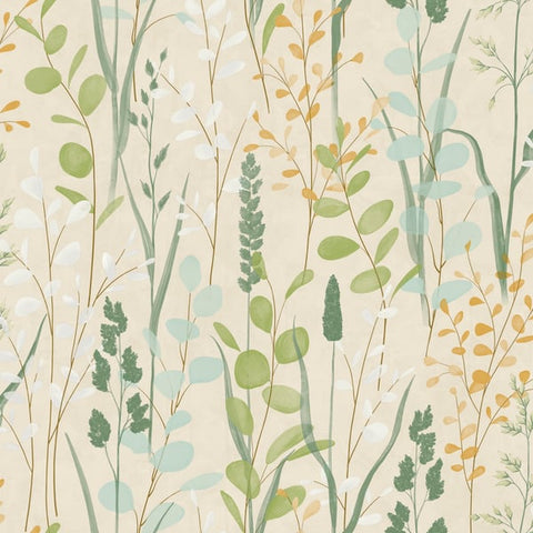 A76202 Branched Leaves All-over Wallpaper