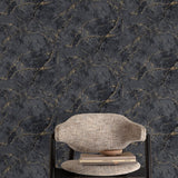 A78003 Marble Plain Black Wallpaper