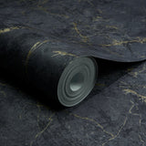 A78003 Marble Plain Black Wallpaper