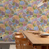 A78601 Classical Floral All-over Multi-colored Wallpaper