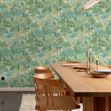 A78602 Classical Floral All-over Green Wallpaper