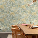 A78603 Classical Floral All-over Green Wallpaper 