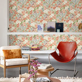 A80502 Classical Floral All-over Multi-colored Wallpaper
