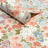 A80502 Classical Floral All-over Multi-colored Wallpaper