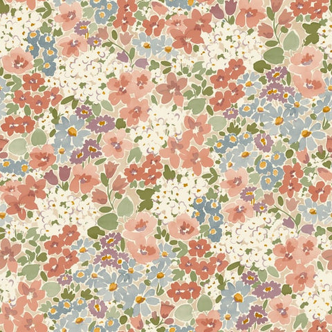 A80502 Classical Floral All-over Multi-colored Wallpaper