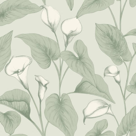 A83601 Branched Leaves All-over Wallpaper
