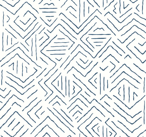 AB3083 Sirih Navy York Antonina Vella Artifacts Wallpaper