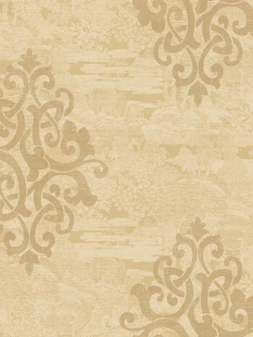 AF41115 Eastern Garden Monotone with Damask Wallpaper