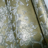 AF41305 Gold foil metallic gray Chinoiserie blooming peonies branches cranes wallpaper
