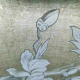 AF41305 Gold foil metallic gray Chinoiserie blooming peonies branches cranes wallpaper
