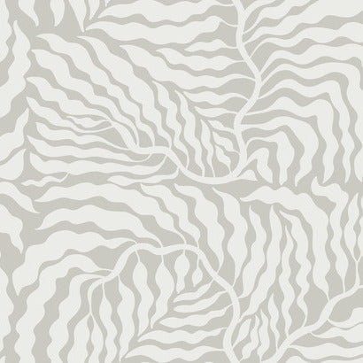 AG2064 FERN FRONDS Botanical Gray Wallpaper