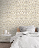 AH100196AH Birdy Neutral Nuthatch Floral Wallpaper