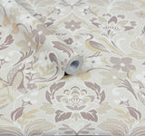 AH100196AH Birdy Neutral Nuthatch Floral Wallpaper