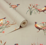 AH100214AH Eustace Neutral Pheasant Meadow Wallpaper