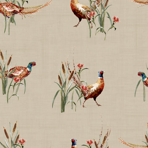 AH100214AH Eustace Neutral Pheasant Meadow Wallpaper