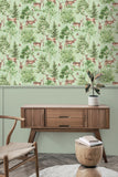 AH100215AH Cletis Neutral Deer Forest Wallpaper