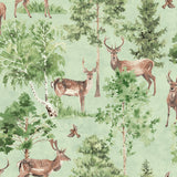 AH100215AH Cletis Neutral Deer Forest Wallpaper