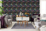 AH100380AH Mallory Black Vivid Floral Wallpaper