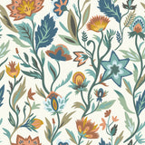AH100381AH Mallory Blue Vivid Floral Wallpaper