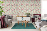 AH100382AH Mallory Pink Vivid Floral Wallpaper