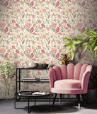 AH100382AH Mallory Pink Vivid Floral Wallpaper