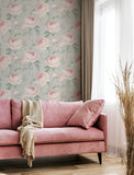 AH251907 Rosaline Light Grey Floral Wallpaper