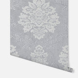 AH290406 Harriet Silver Damask Wallpaper