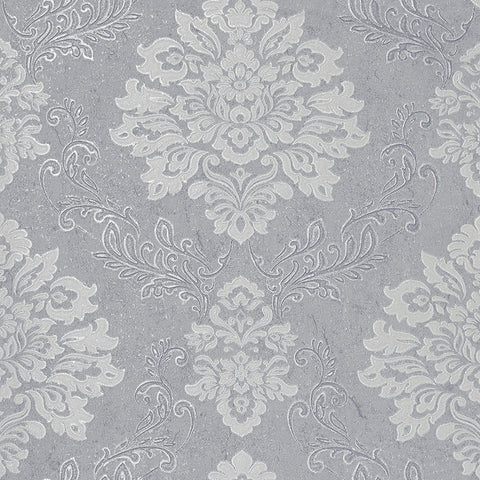 AH290406 Harriet Silver Damask Wallpaper